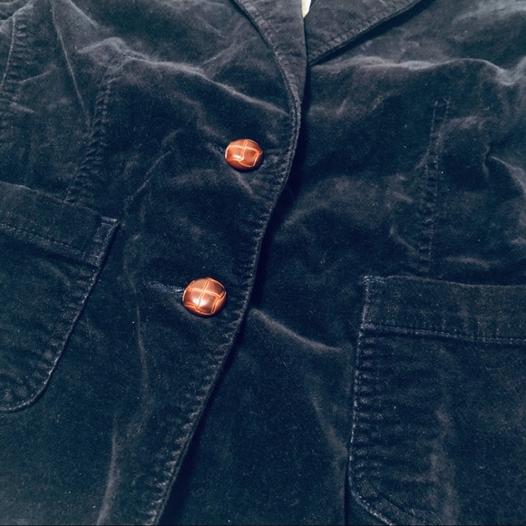 Lands' End Girl's Velvet Blue Blazer Size 12+ - Picture 3 of 4